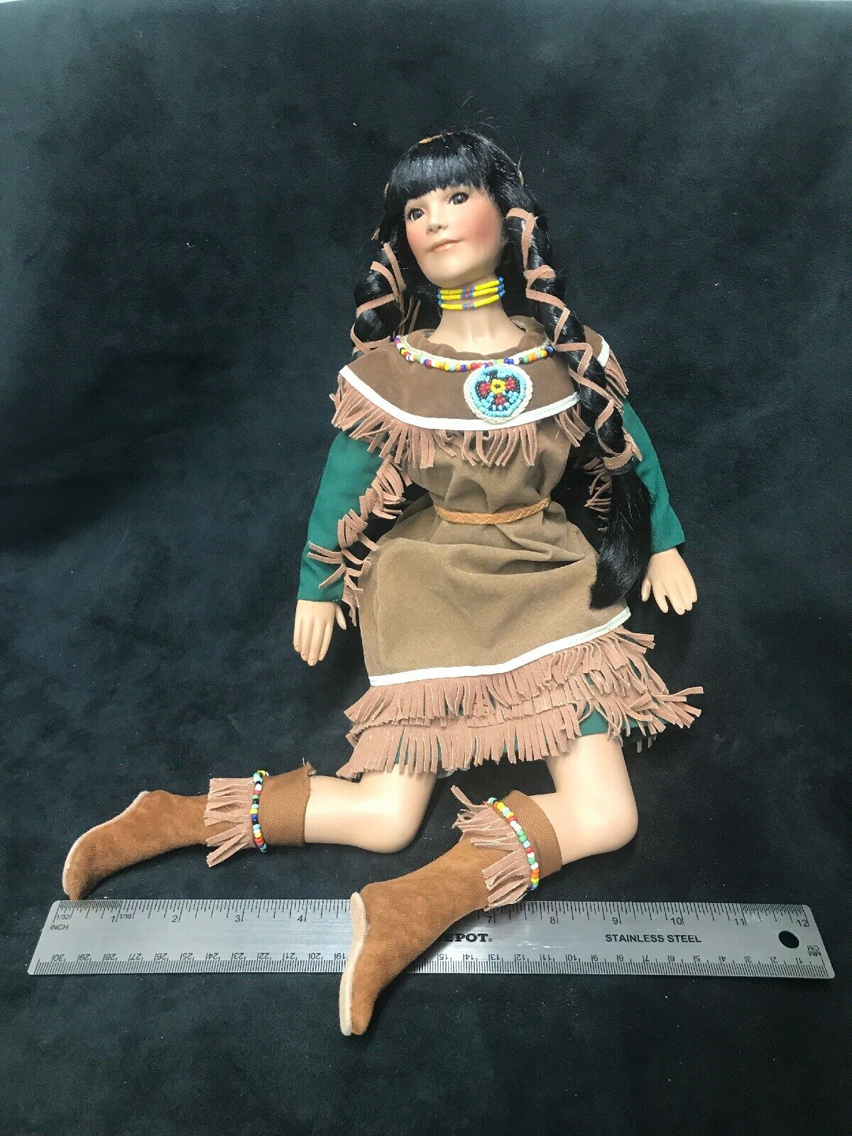 Large Native American Indian Porcelain Doll