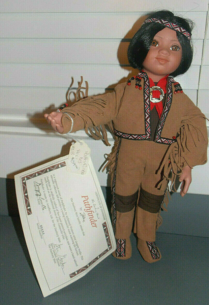 Danbury Mint/artist Perillo Native American"pathfinder" Boy Doll 14 Inches Tall!
