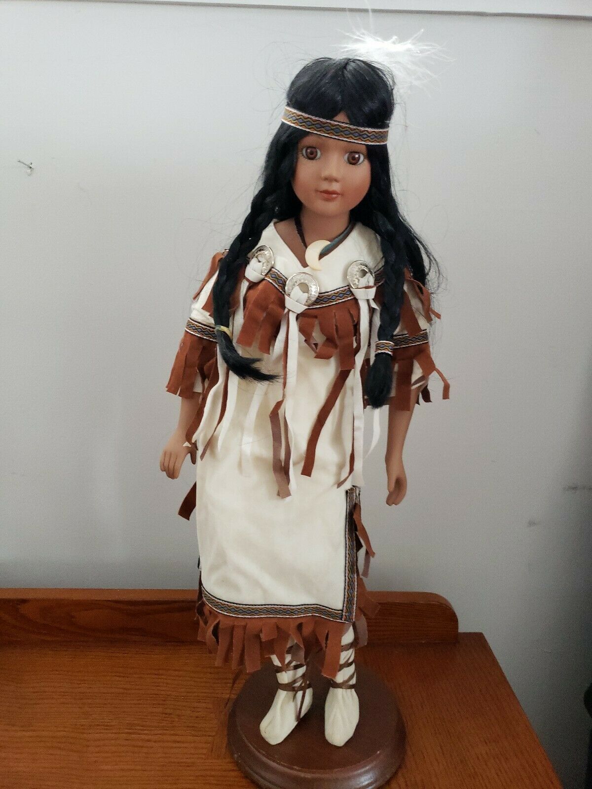 Beautiful Native American Porcelain Doll 18"