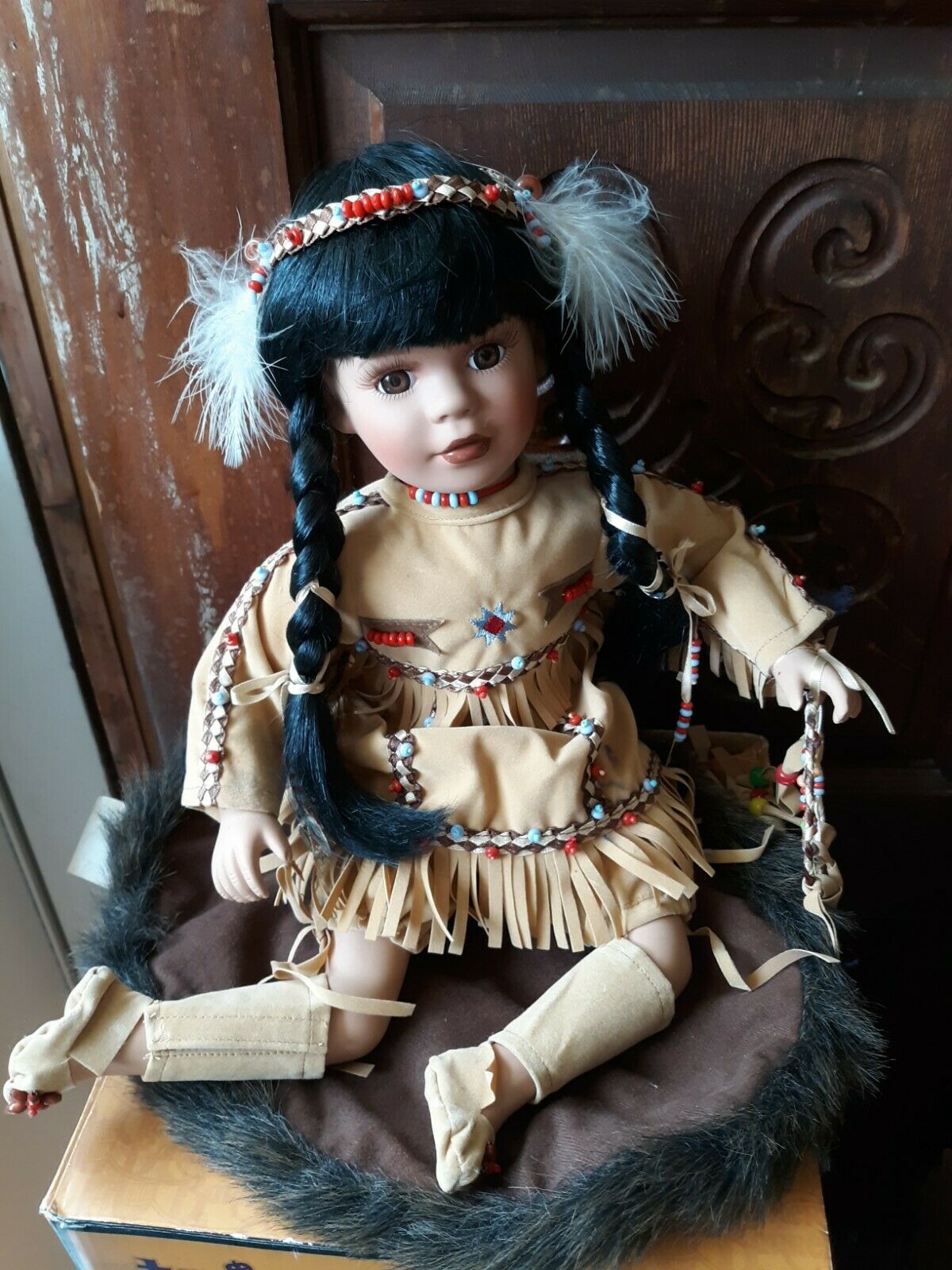 Native American "indian" Porcelain With Dream Catcher