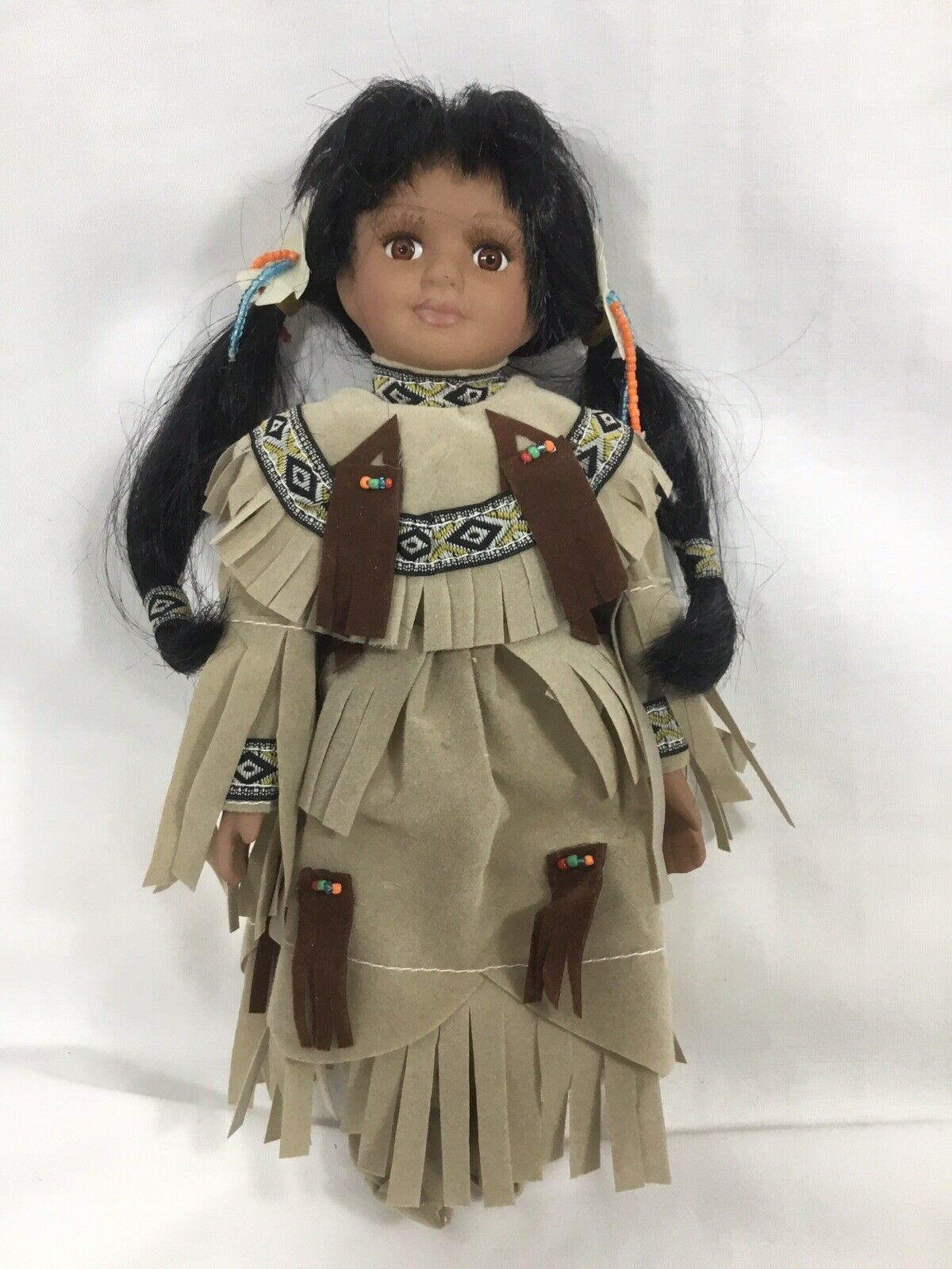 American Indian Porcelain Doll 8" Collectable