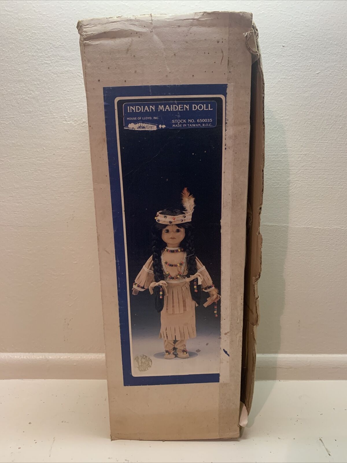 House Of Lloyd 16" Porcelain Native American Indian Maiden Doll, # 650035