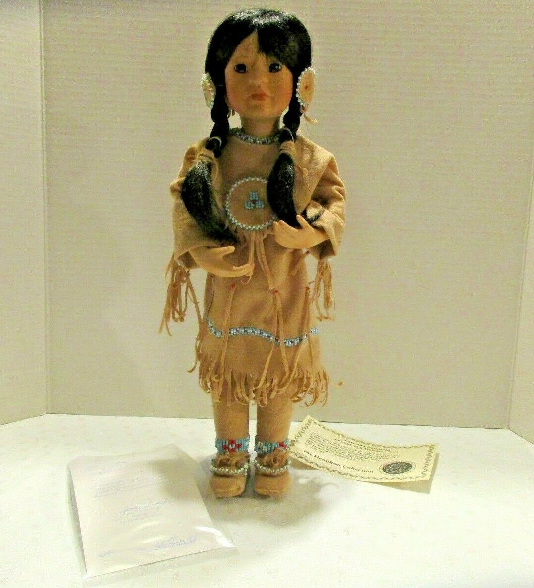 Native American Porcelain Doll 14"t A Gift Of Innocence Hamilton/heritage Doll